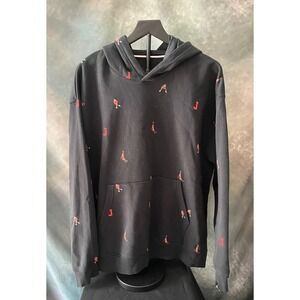 Jordan Essential‎ Hoodie Black Red Basketball Player Print Mens Sweatshirt XL
